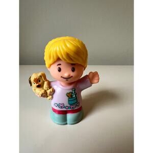 Fisher-Price Little People Ella Veterinarian Vet W/ Puppy Dog Pet Animal Blonde